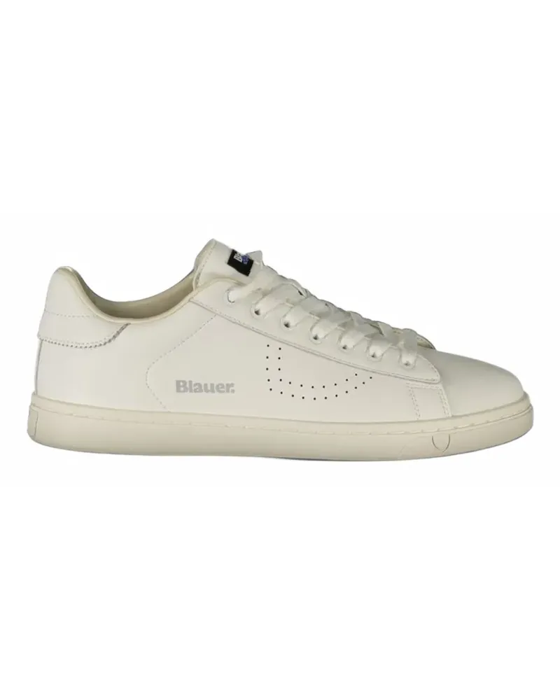 Blauer Perforierte Sneakers mit Logo - Weiß Weiß
