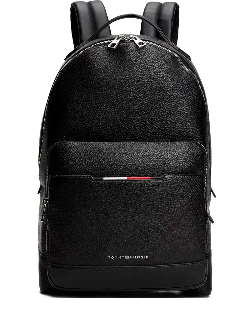Tommy Hilfiger Strukturierter Rucksack mit Reißverschluss - Schwarz Schwarz