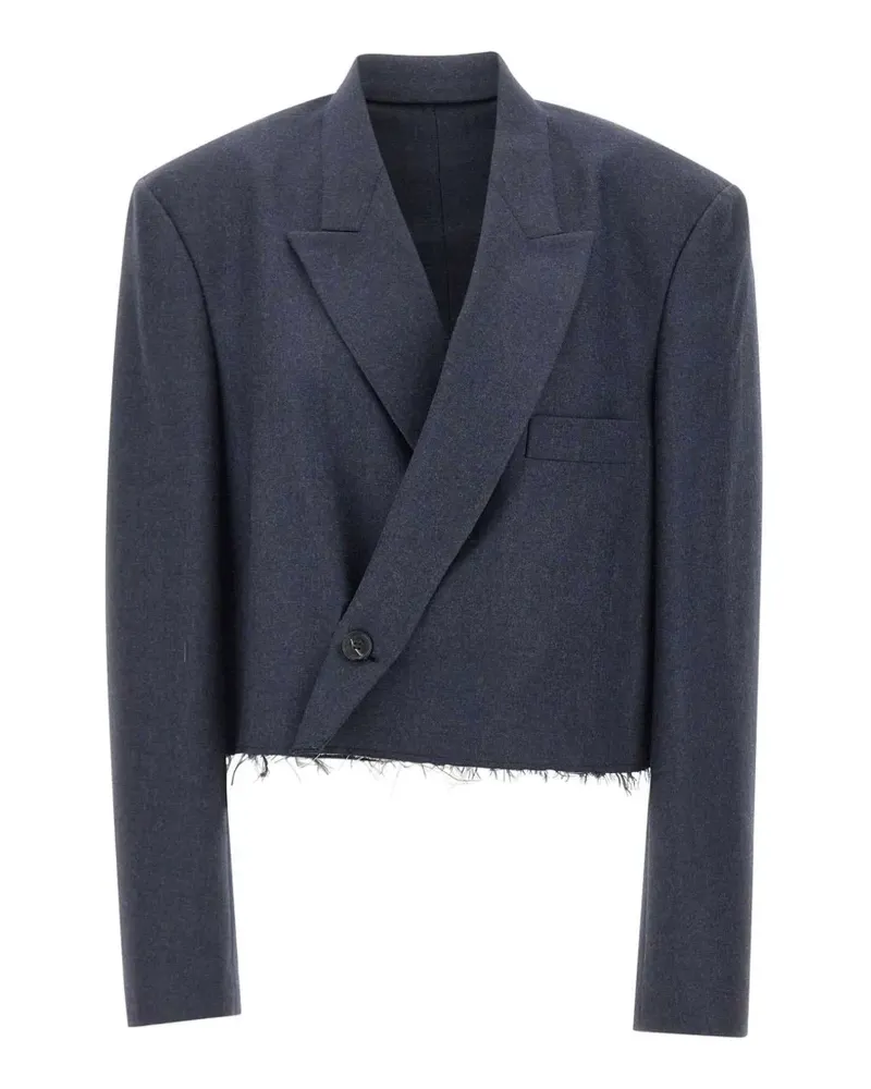 Maison Margiela raw-cut cropped blazer - Blau Blau
