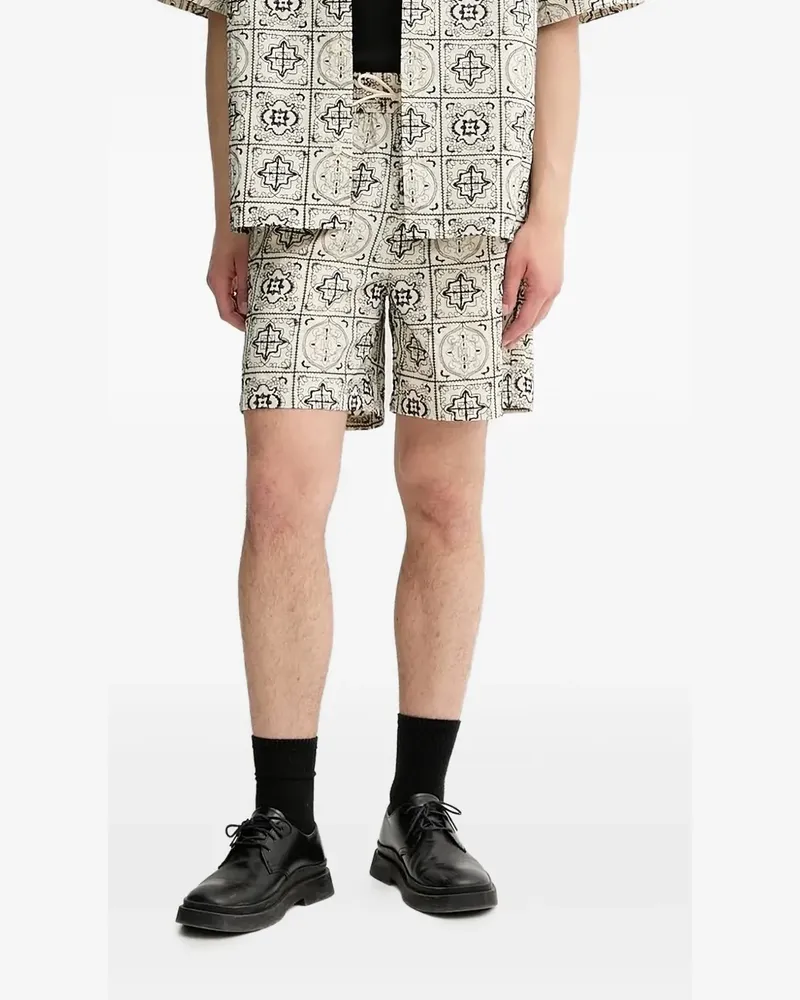 LES DEUX Bestickte Harry AOE Tile Shorts - Nude Nude