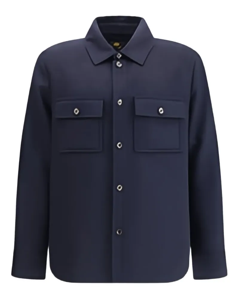 Loro Piana Jim Kaschmirhemd mit Klappentasche - Blau Blau