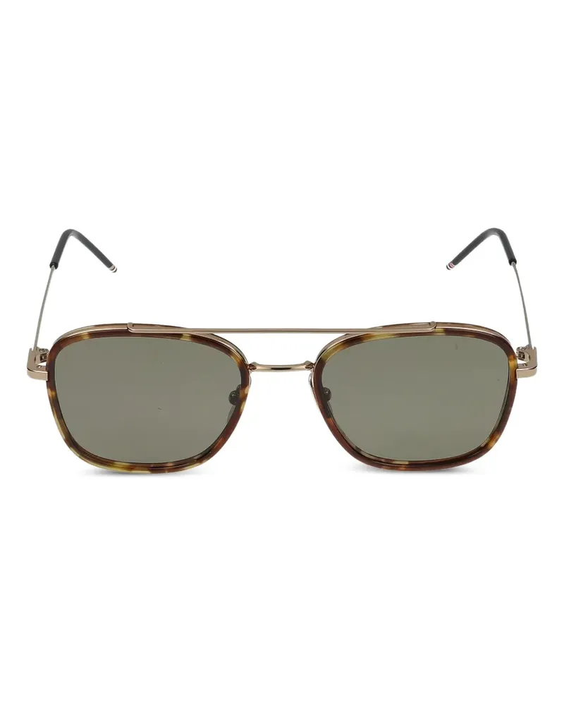 Thom Browne tortoiseshell-effect double-bridge sunglasses - Braun Braun