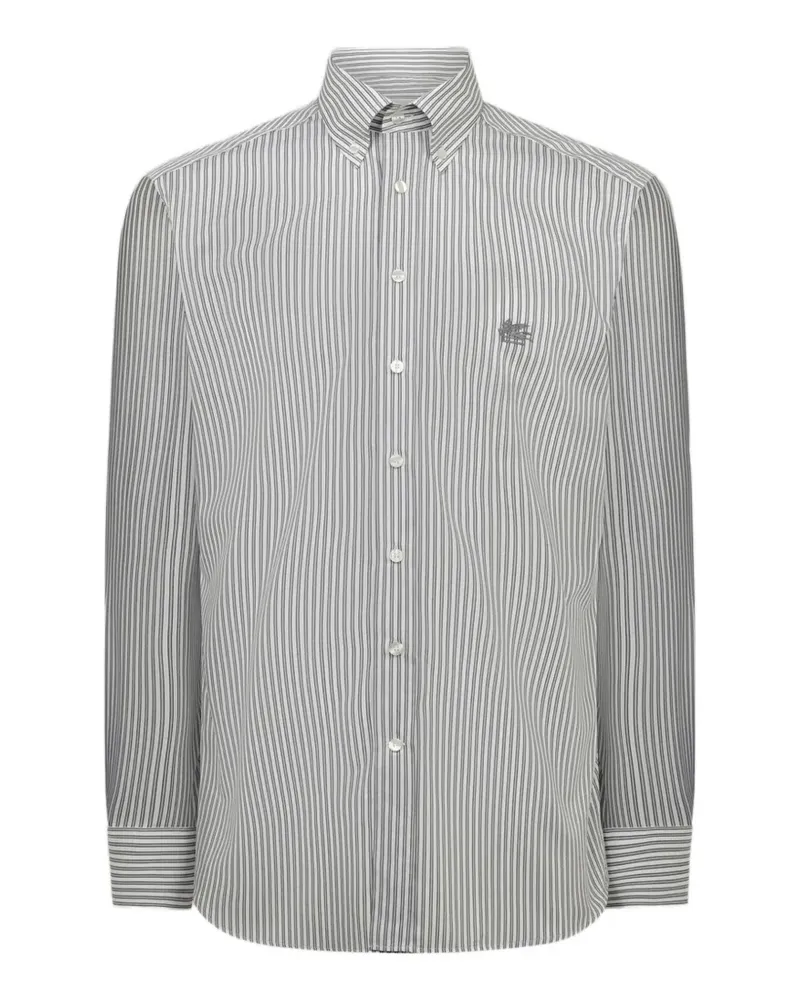 Etro striped button-down cotton shirt - Weiß Weiß