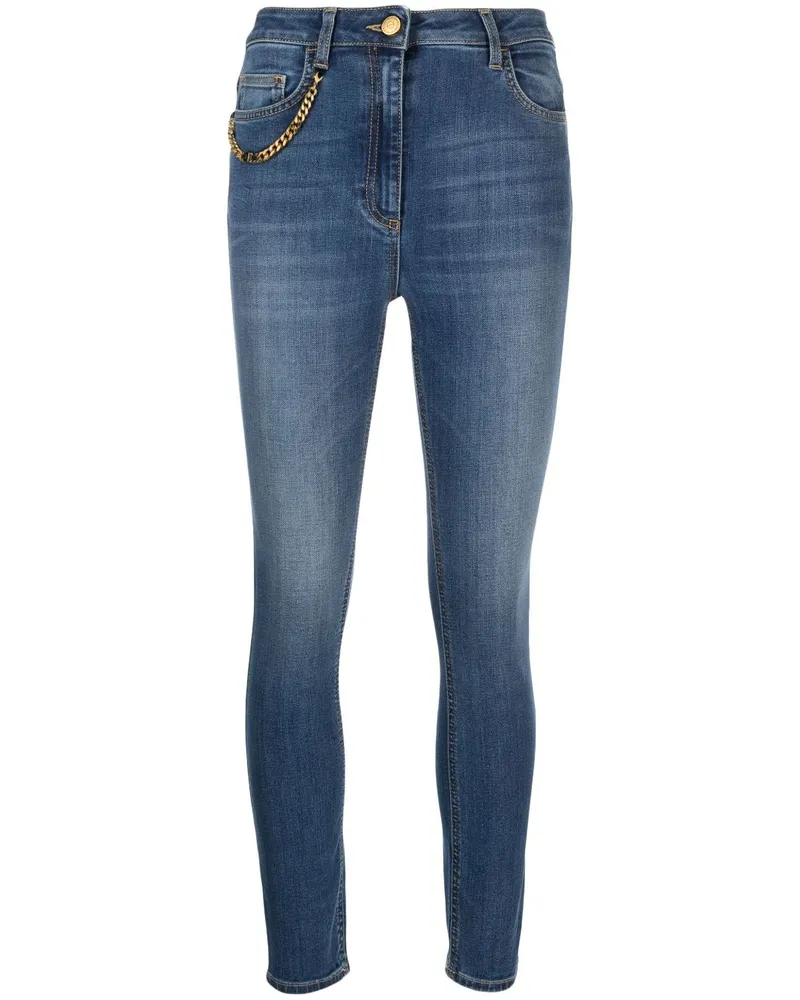 Elisabetta Franchi Halbhohe Skinny-Jeans Blau