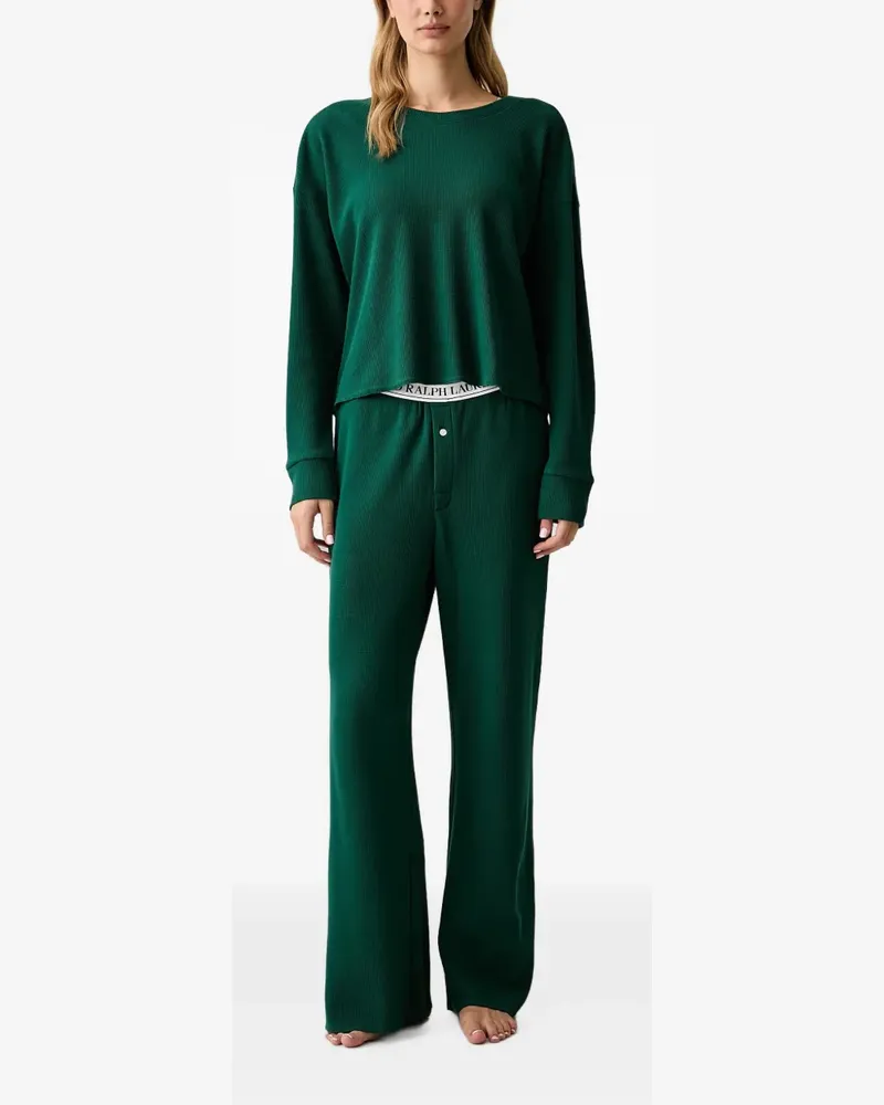 Ralph Lauren waffle-knit logo-embroidered pyjamas - Grün Grün