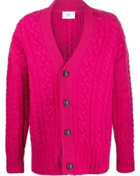 AMI Paris Cardigan mit Zopfmuster Rosa