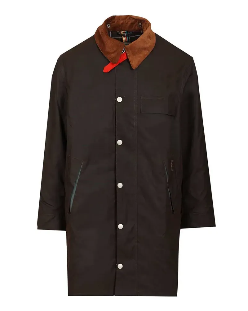 Barbour x Paul Smith corduroy-collar waxed-cotton coat - Braun Braun