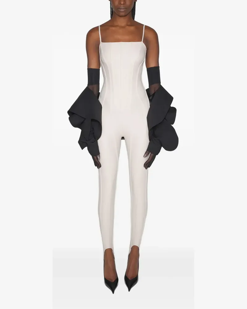 Thierry Mugler Jumpsuit mit Corsage-Detail - Weiß Weiß