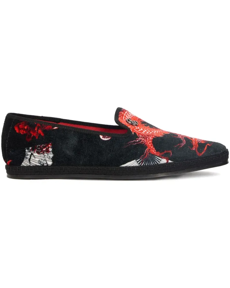 Roberto Cavalli Loafer mit Drachen-Print - Schwarz Schwarz