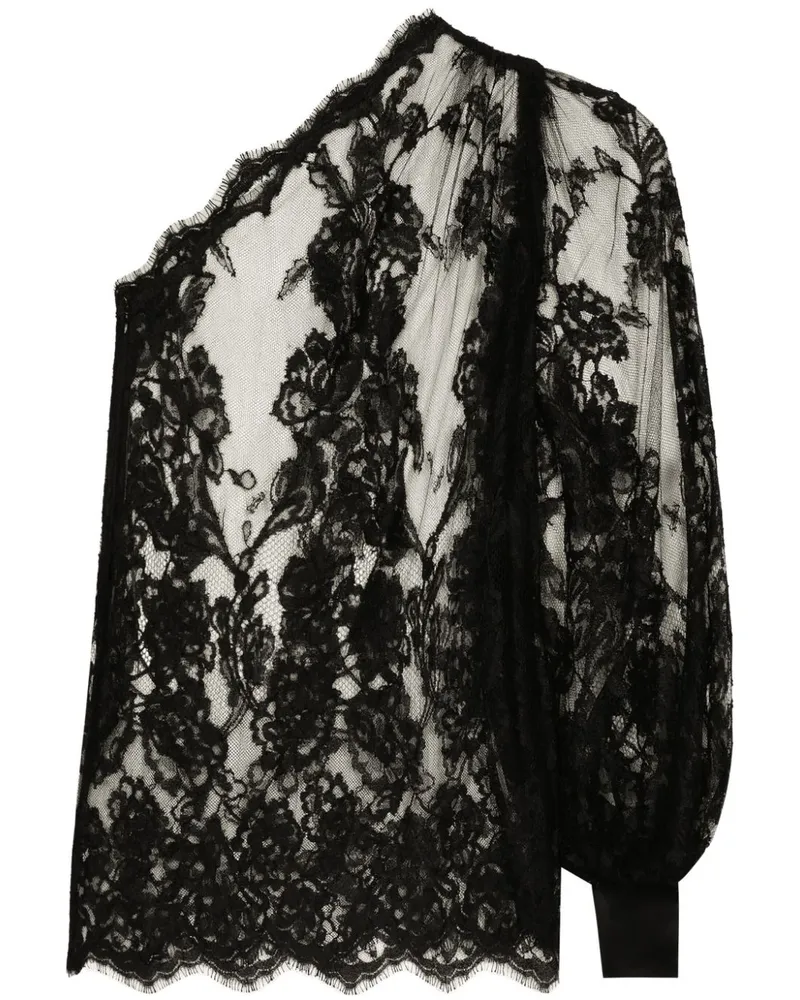 Dolce & Gabbana One-Shoulder-Bluse - Schwarz Schwarz