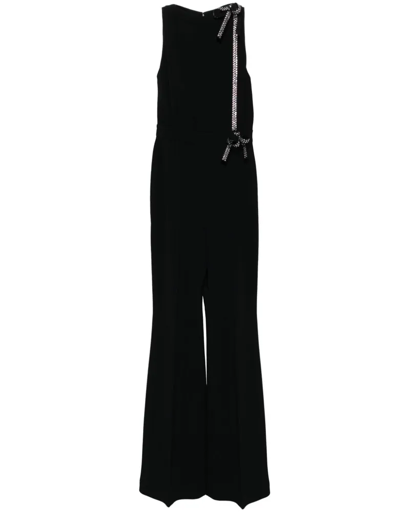 Elie Saab Jumpsuit mit Kristallschleife - Schwarz Schwarz