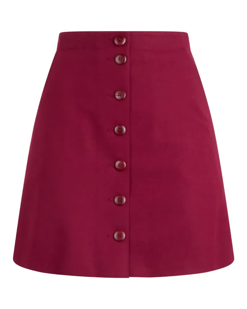 Alberta Ferretti button-up pleated-panel skirt - Rot Rot