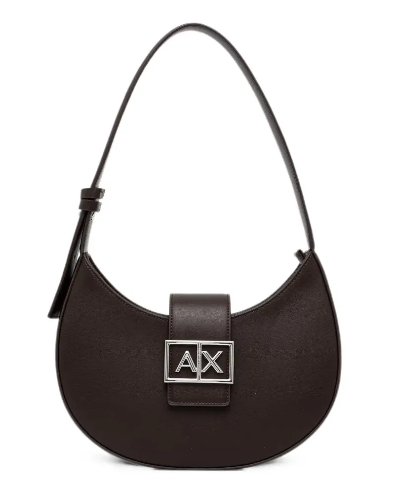 Armani Exchange logo-plaque shoulder bag - Braun Braun