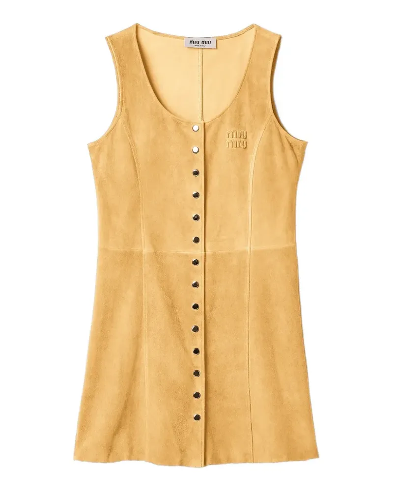 Miu Miu Kleid aus gewachstem Wildleder - Gelb Gelb