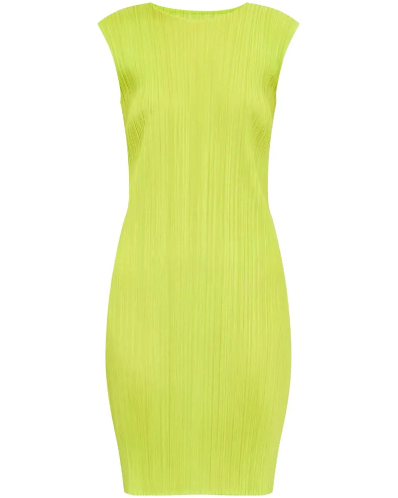 Issey Miyake Plissiertes Minikleid - Grün Grün