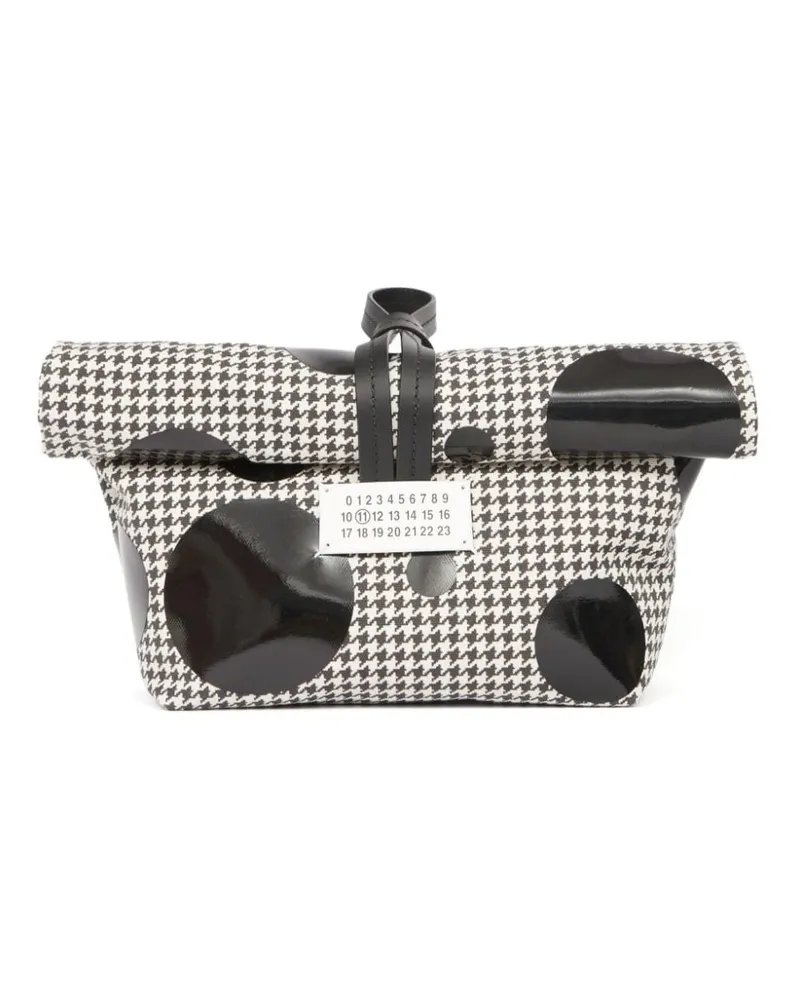 Maison Margiela Paper Clutch mit Hahnentrittmuster - Weiß Weiß