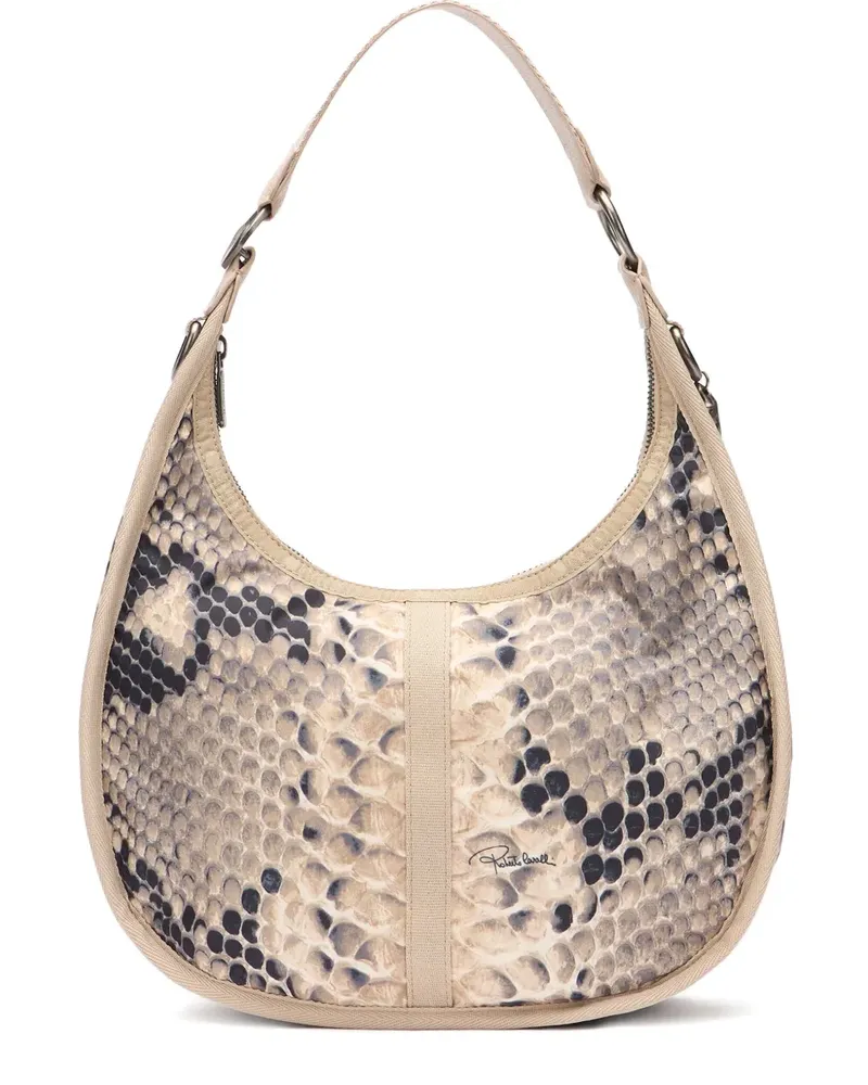 Roberto Cavalli Schultertasche aus Schlangenleder - Nude Nude