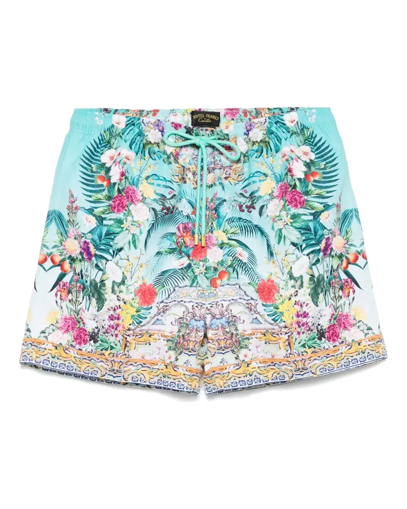 Camilla Badeshorts mit Gardens of Queluz-Print - Grün Grün