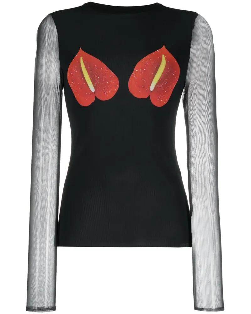 Loewe Anthurium Langarmshirt - Schwarz Schwarz