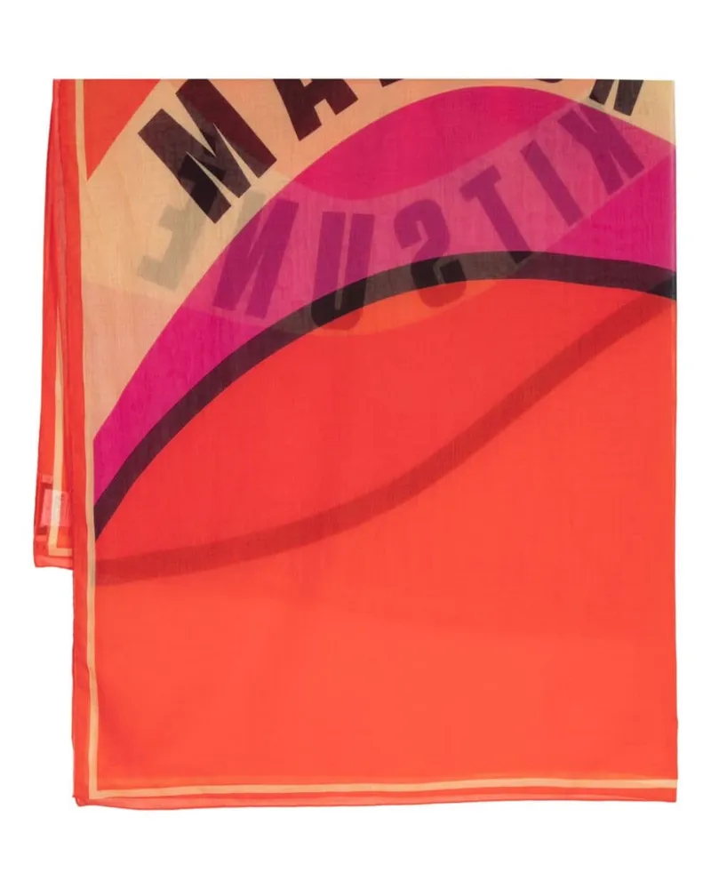 Kitsuné Schal mit Logo-Print Orange