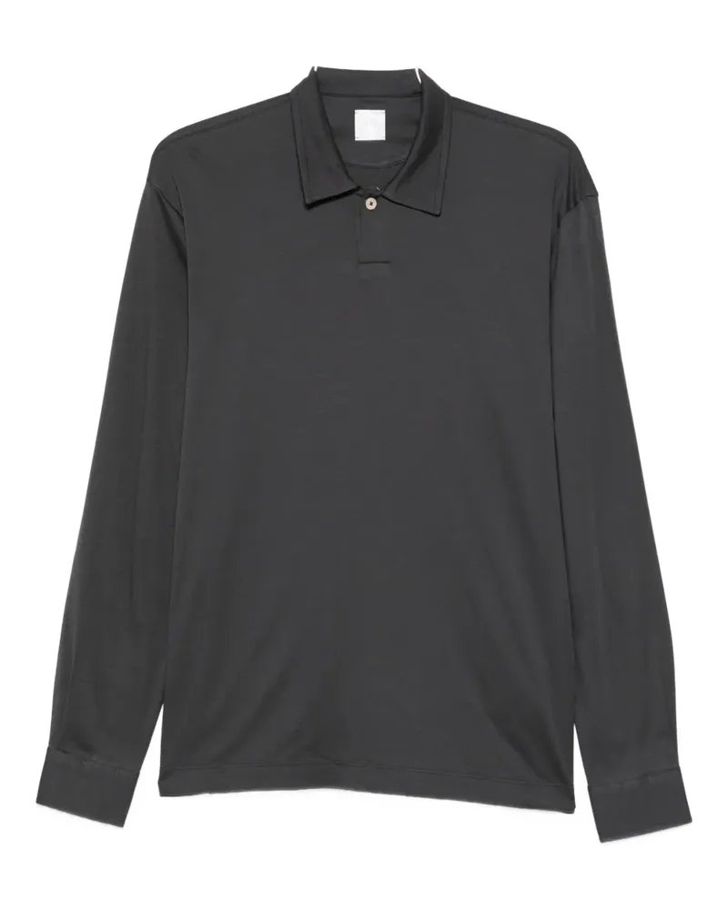 Eleventy Langärmeliges Poloshirt - Grau Grau