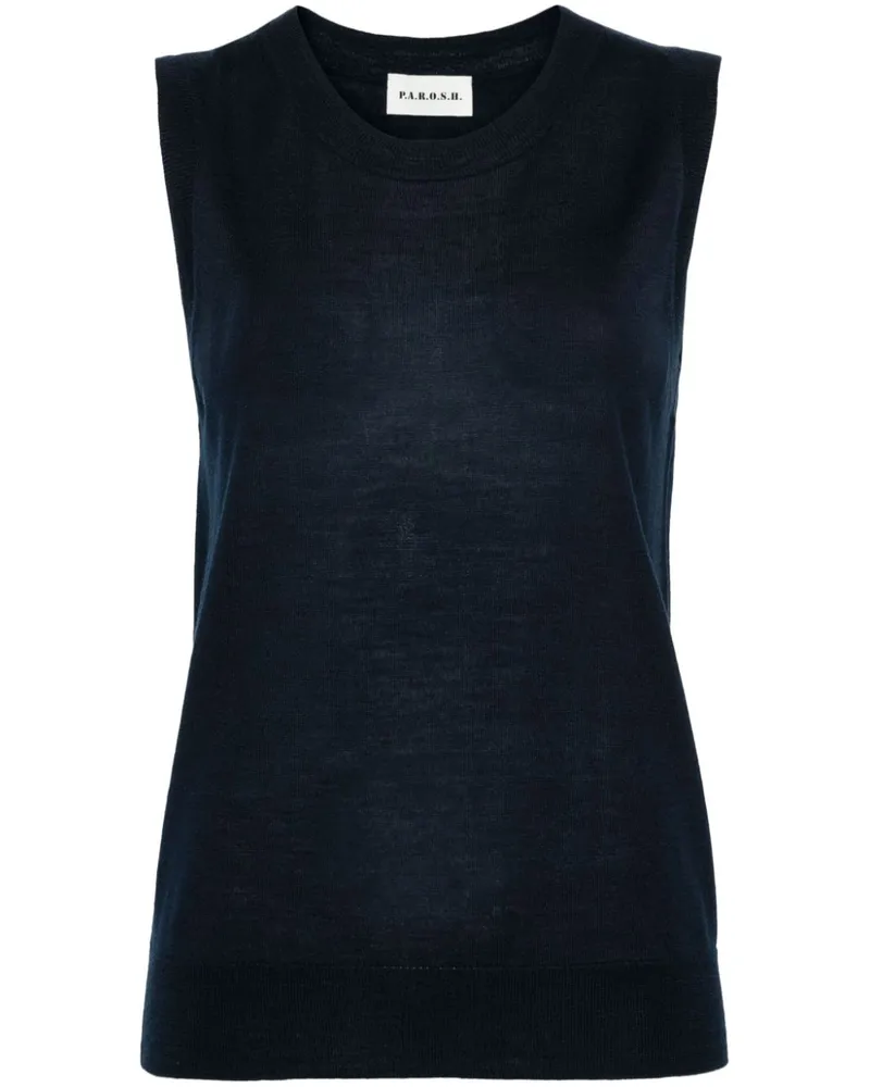 P.A.R.O.S.H. P.A.R.O H. Fein gestricktes Top - Blau Blau