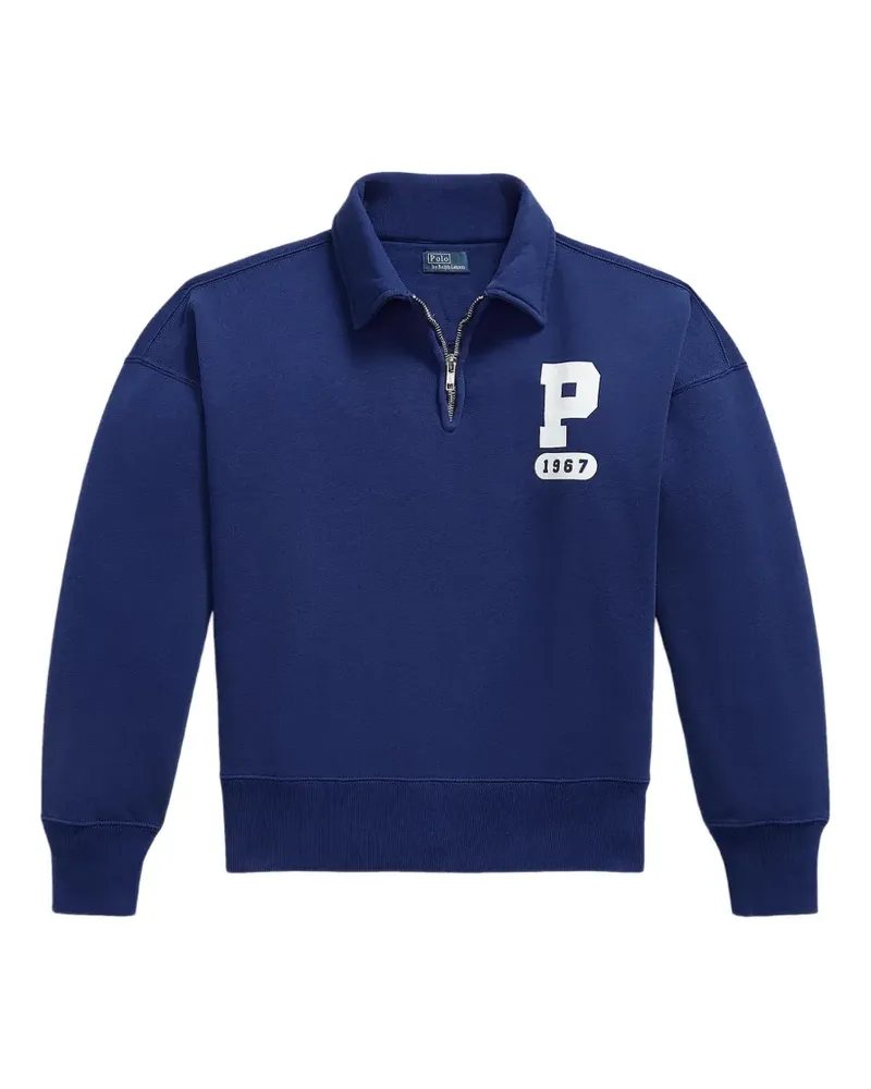 Ralph Lauren logo-patch quarter-zip sweatshirt - Blau Blau