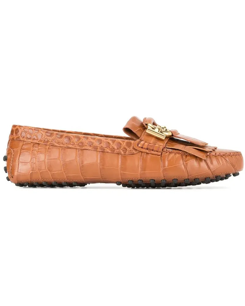 TOD'S Double T' Loafer mit Kroko-Effekt - Braun Braun