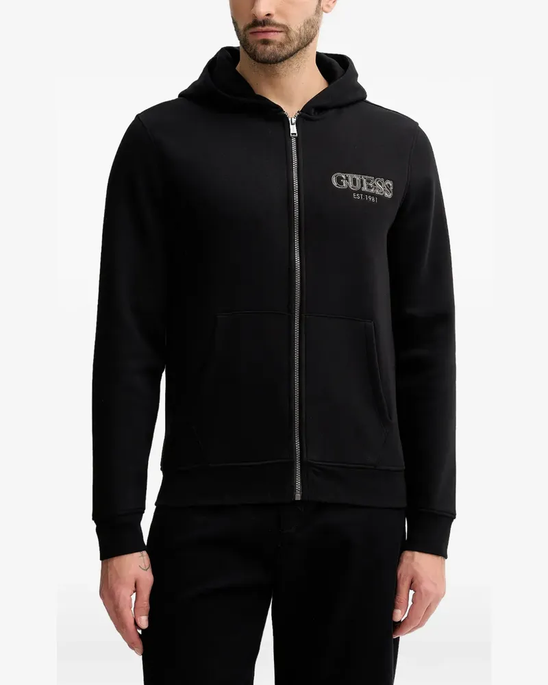 Guess Kapuzenjacke mit Reißverschluss - Schwarz Schwarz