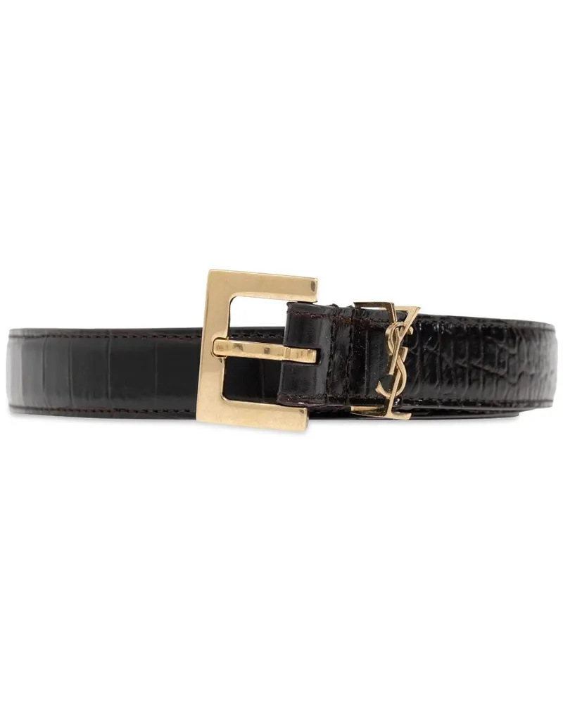 Saint Laurent Gürtel mit Kroko-Effekt - Braun Braun