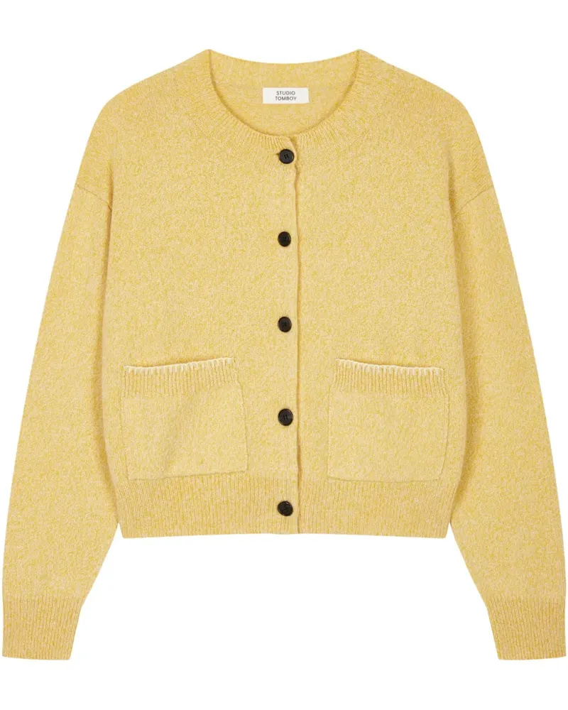 STUDIO TOMBOY Cardigan mit rundem Ausschnitt - Gelb Gelb