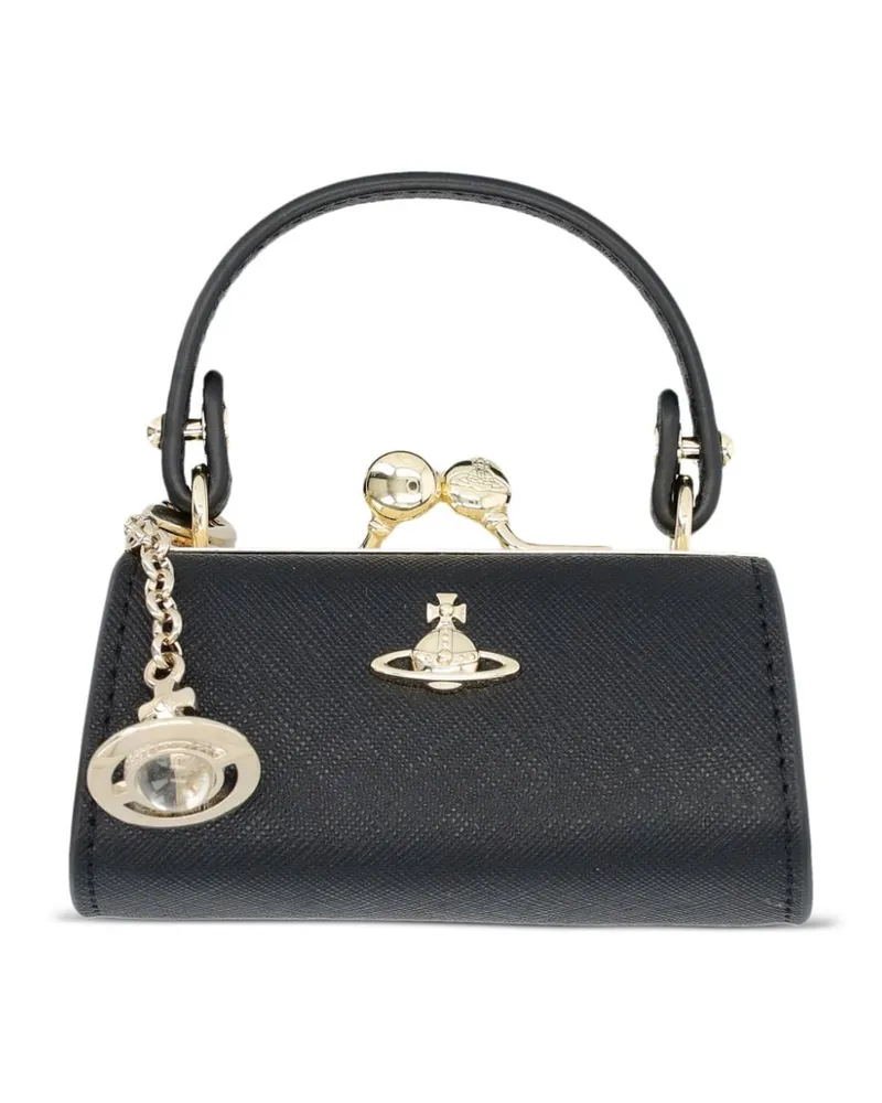 Vivienne Westwood Mini Doll Portemonnaie mit Logo-Schild - Schwarz Schwarz