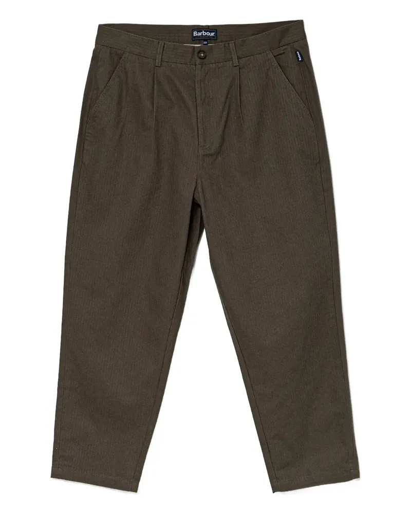 Barbour Hose mit Fischgrätenmuster - Grün Grün