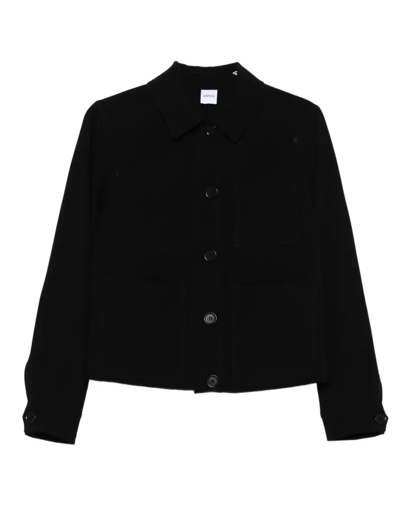 ASPESI Jacke mit Knopftaschen - Schwarz Schwarz