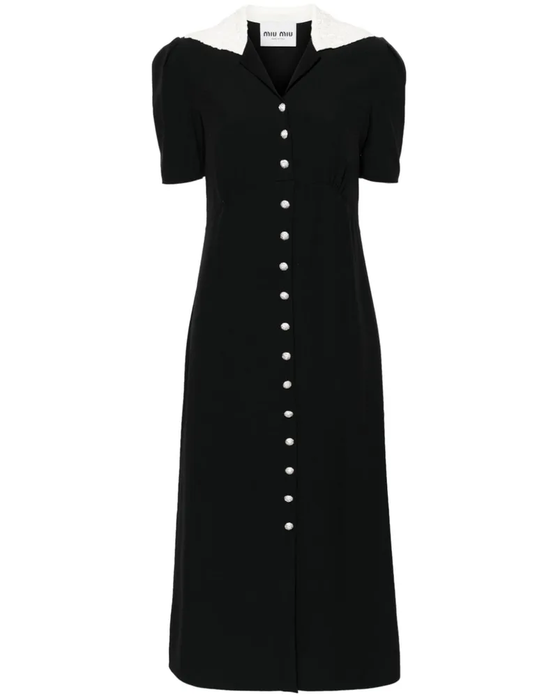 Miu Miu Kristallverziertes Kleid - Schwarz Schwarz