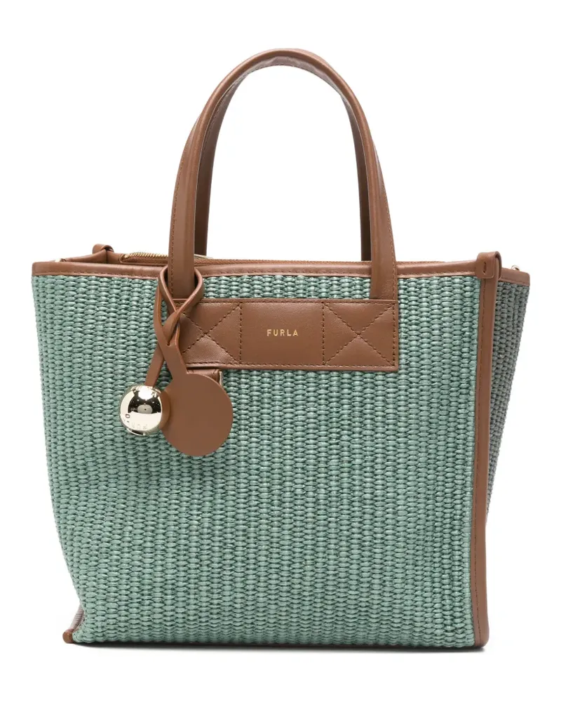 Furla woven top handle tote bag - Grün Grün