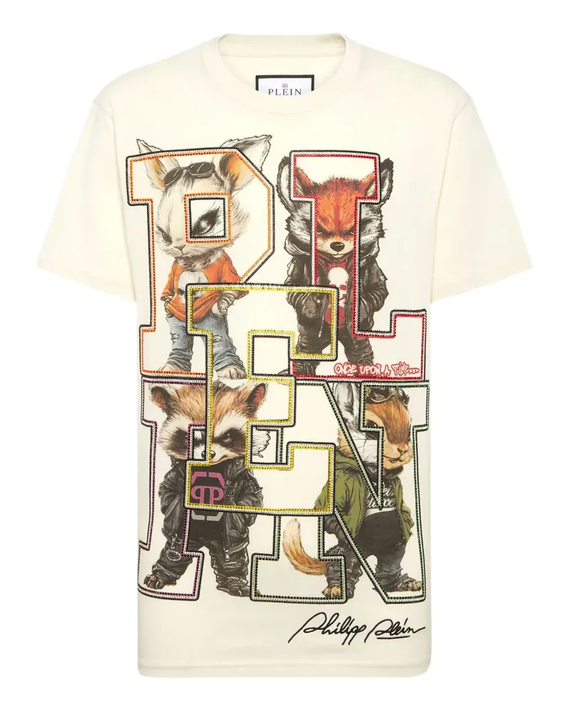 Philipp Plein College Animals T-Shirt - Nude Nude