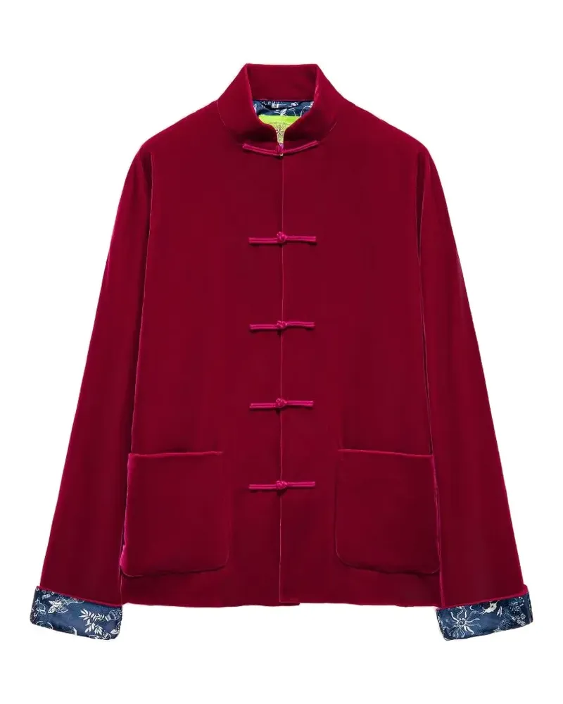 Shanghai Tang Tang Jacke aus Samt-Mandarin - Rot Rot
