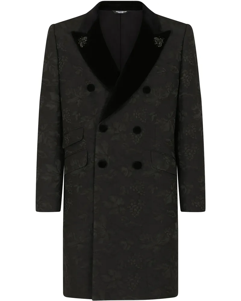 Dolce & Gabbana Doppelreihiger Kaschmirmantel - Schwarz Schwarz