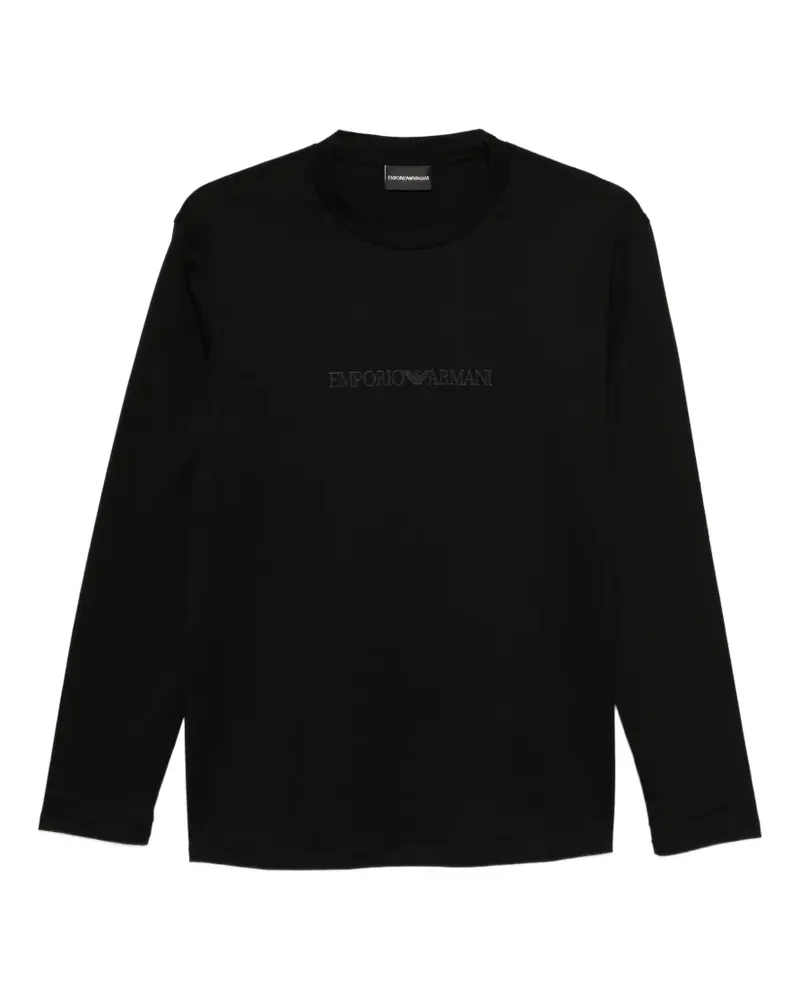 Emporio Armani Klassisches Langarmshirt - Schwarz Schwarz