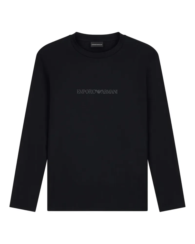 Emporio Armani Klassisches Langarmshirt - Schwarz Schwarz