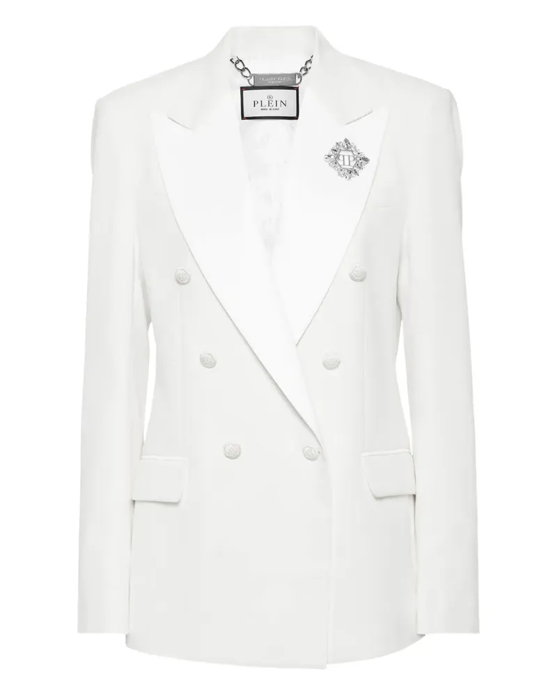 Philipp Plein Doppelreihiger Dame Blazer - Weiß Weiß