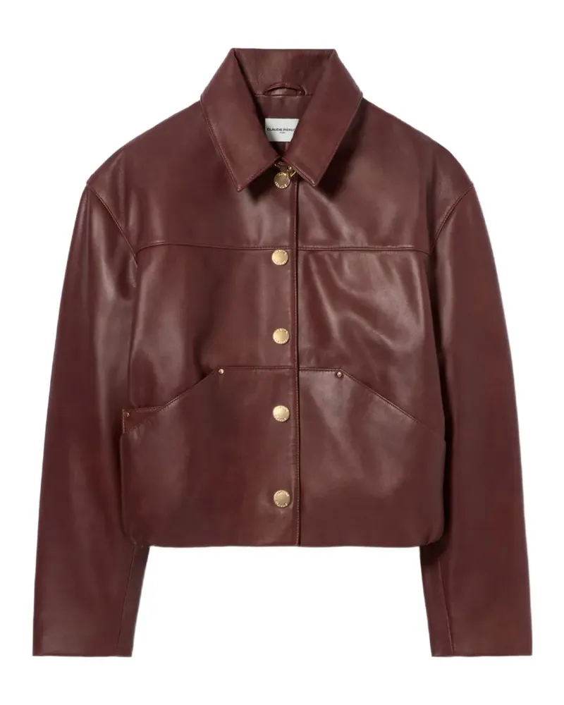 Claudie Pierlot oversized leather jacket - Braun Braun