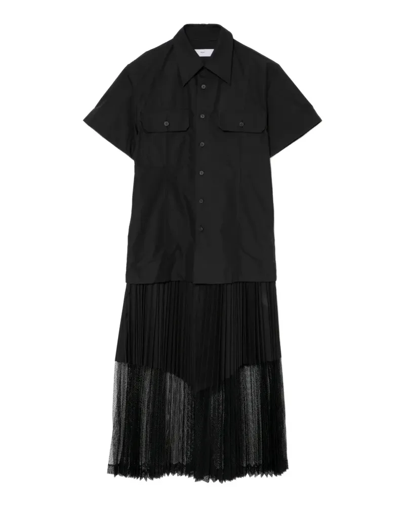 Toga Typewriter Kleid aus Mesh - Schwarz Schwarz