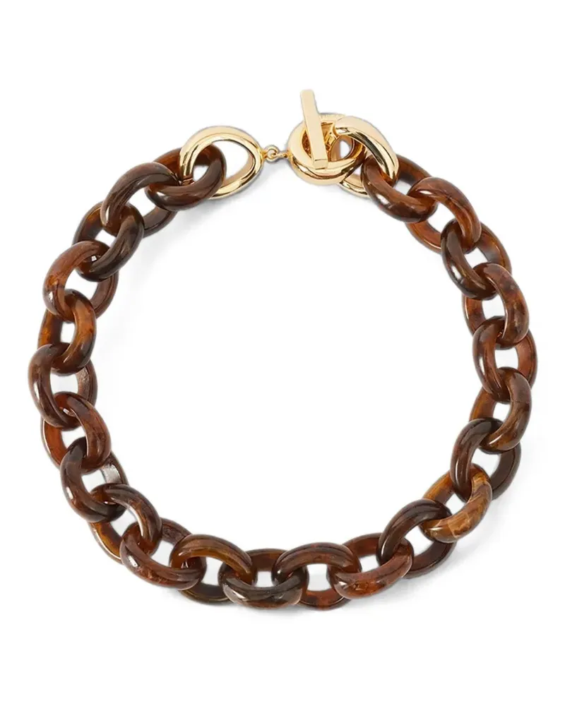 Joseph tortoiseshell-effect chunky-link necklace - Braun Braun