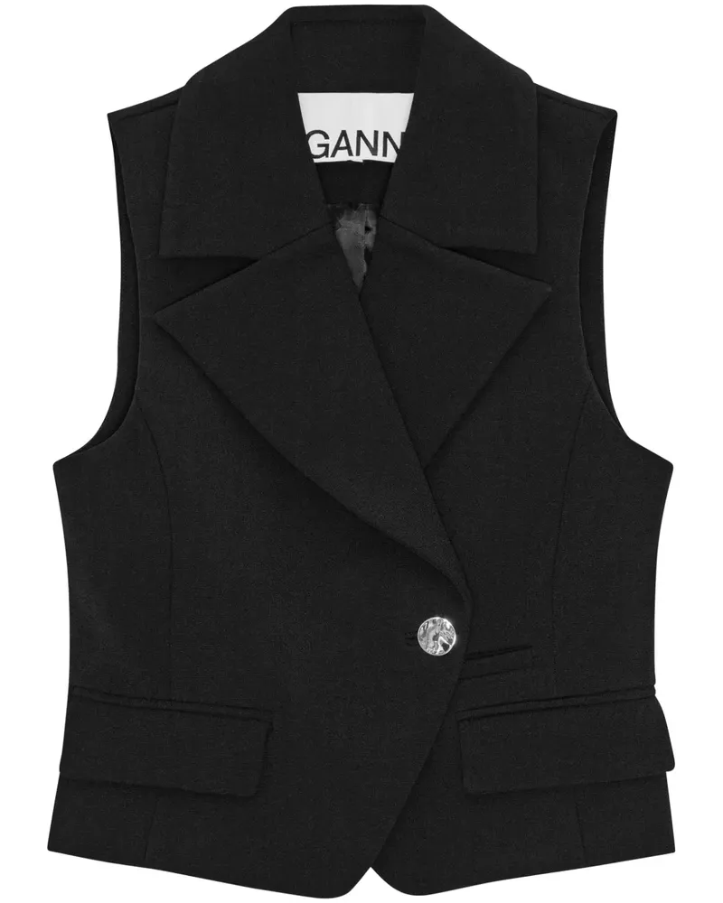 Ganni Doppelreihige Weste - Schwarz Schwarz