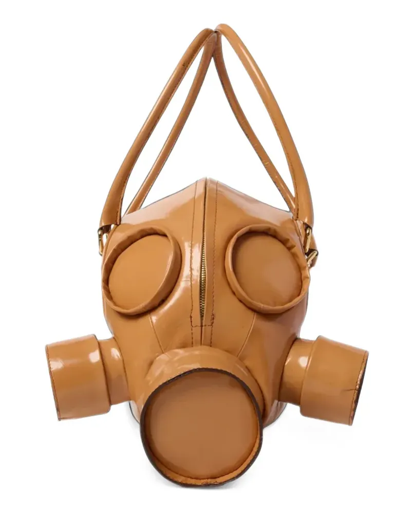 Doublet Gas Mask Tote Bag aus Leder - Braun Braun