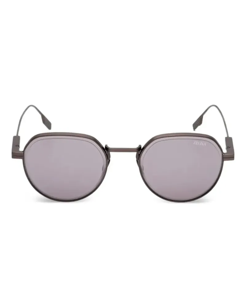 Ermenegildo Zegna Sonnenbrille mit rundem Gestell - Grau Grau