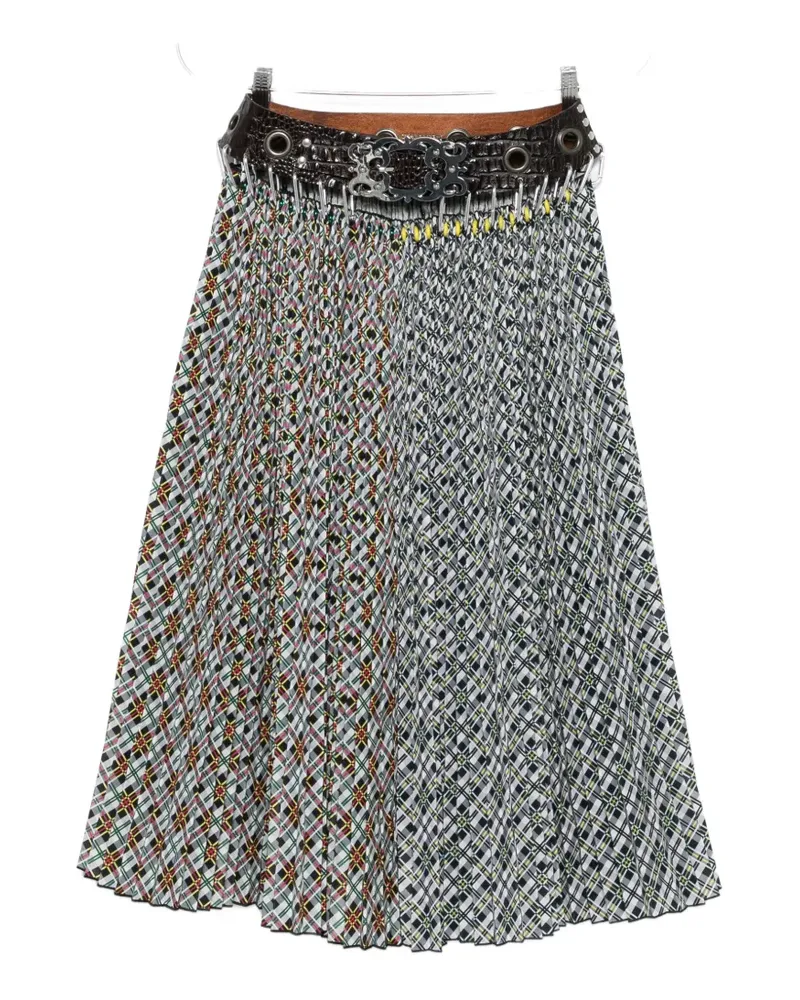 CHOPOVA LOWENA Raider belt print midi skirt - Grau Grau