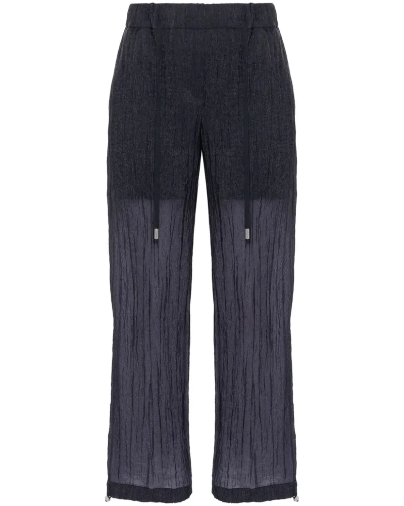 Peserico Gerade Seersucker-Hose - Blau Blau